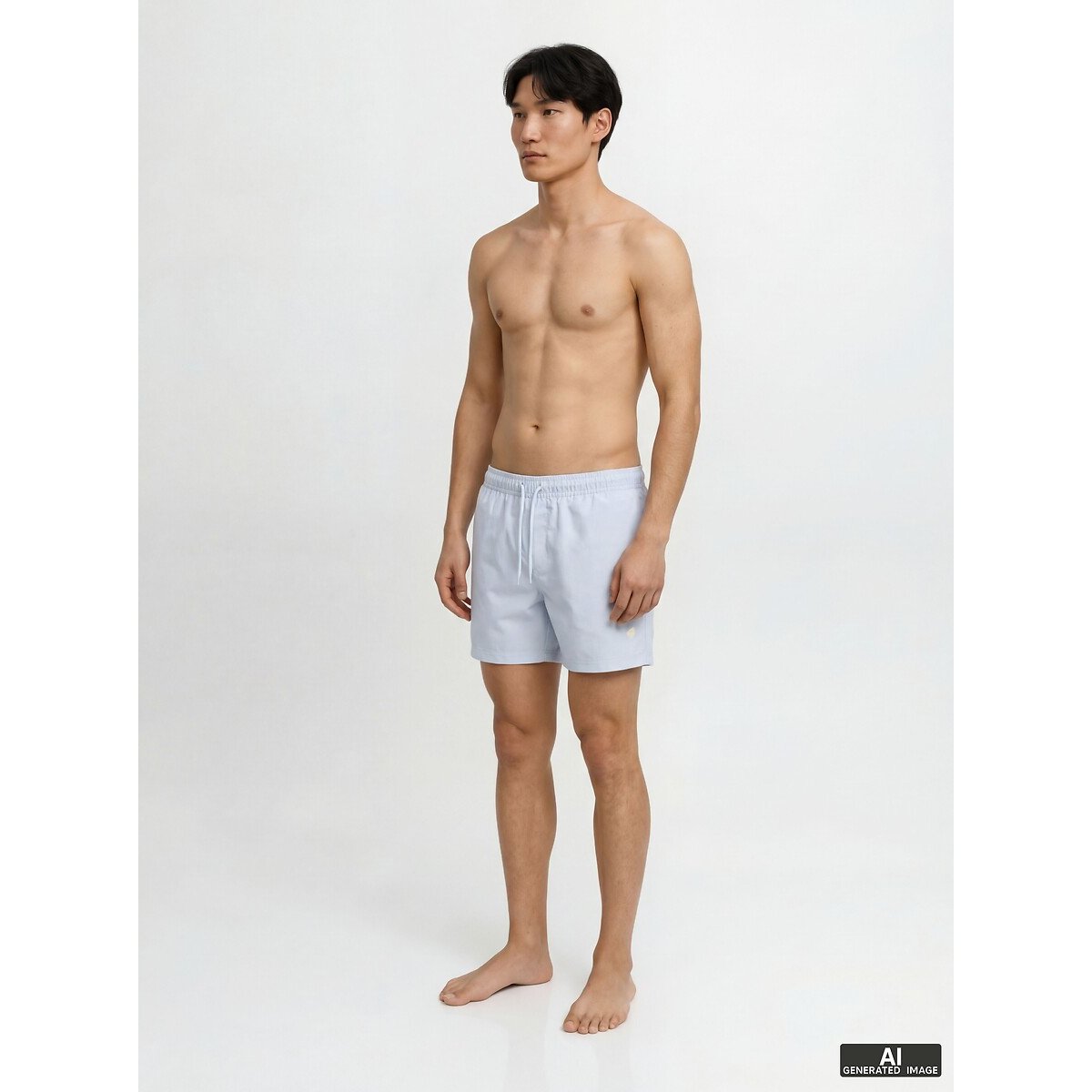 Short de bain avec badge bleu ciel, JACK & JONES