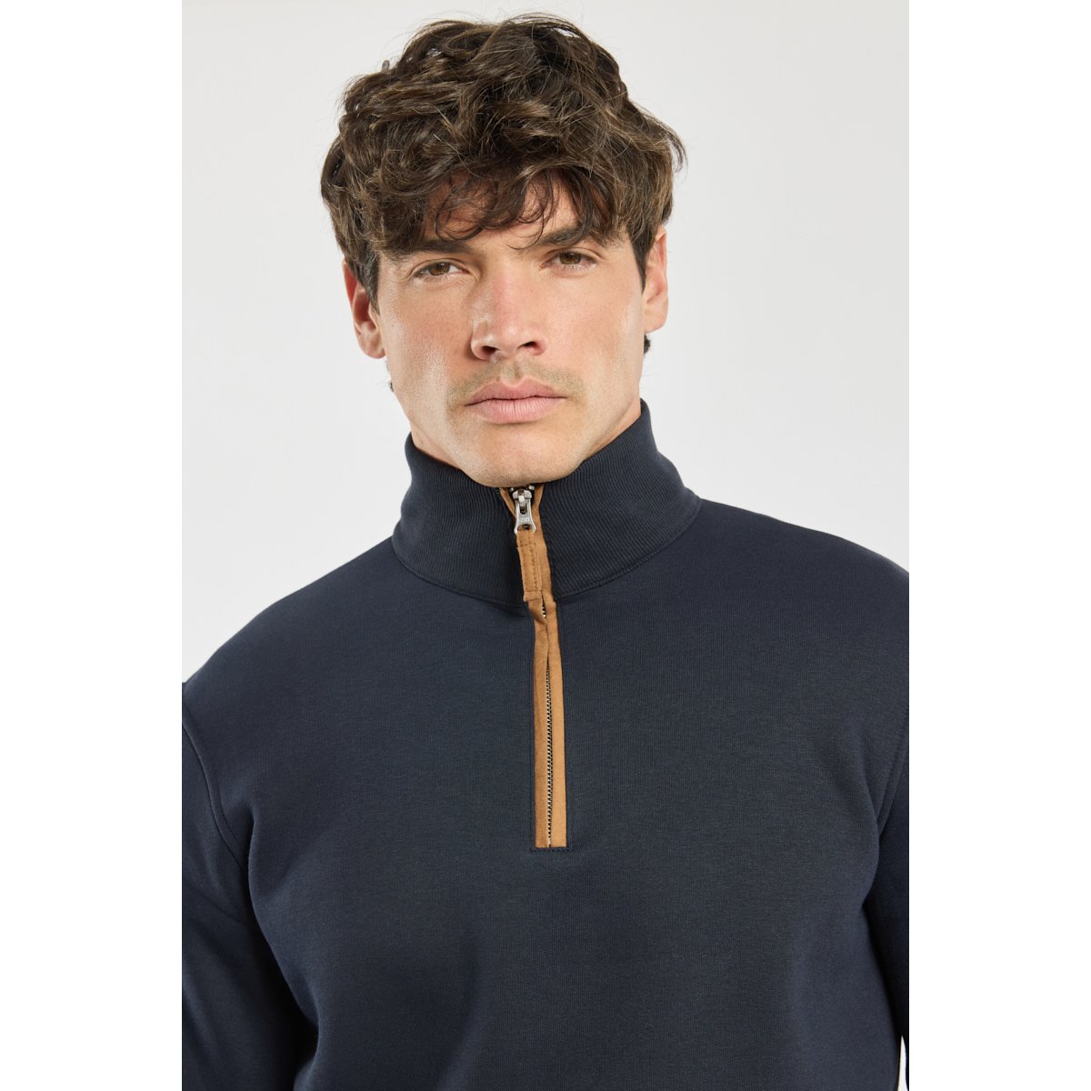 Sweat camionneur molleton en coton amiral, GUY DE BERAC
