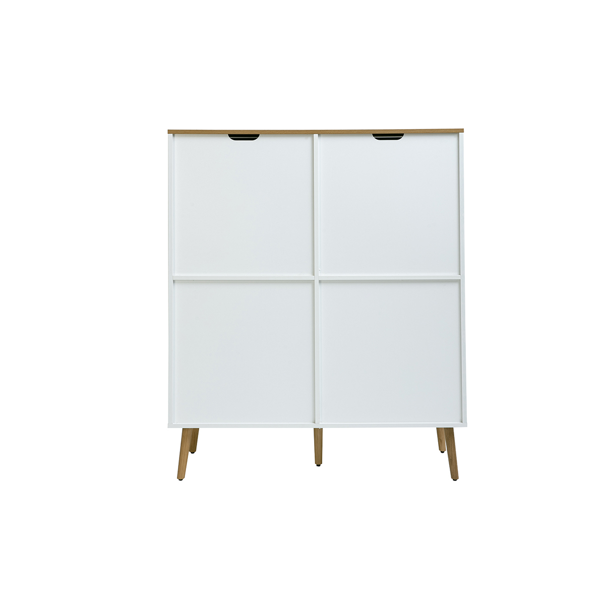 Buffet haut scandinave finition bois clair chêne et blanc L110 cm ANDERS blanc, MILIBOO