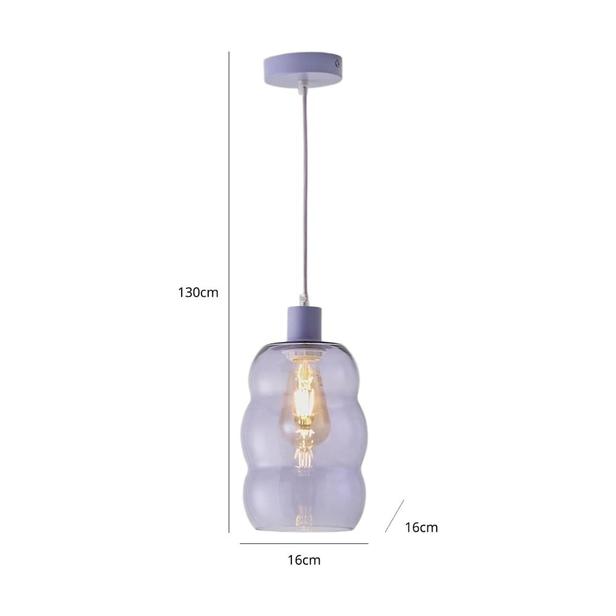 Lola Glass Bubble Pendant Light purple, SO'HOME
