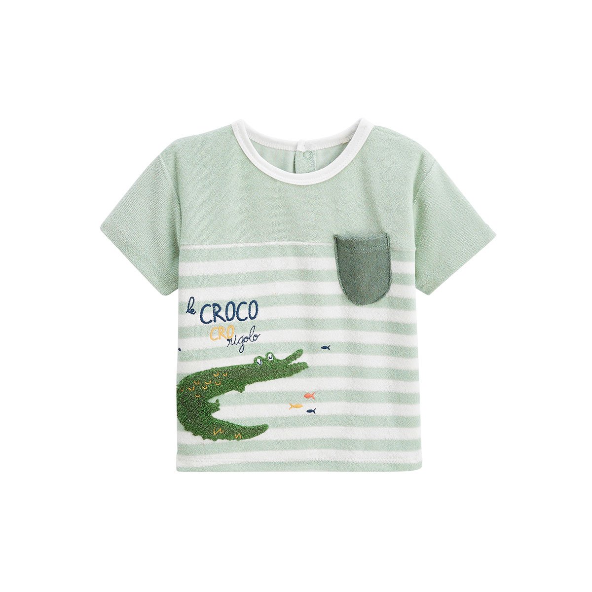 T-shirt en éponge Crocro rigolo kaki, PETIT BEGUIN