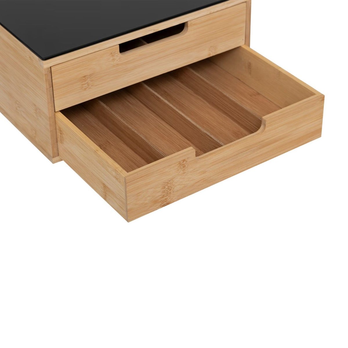 Porte-capsules 2 tiroirs avec séparations modulables beige, ATMOSPHERA
