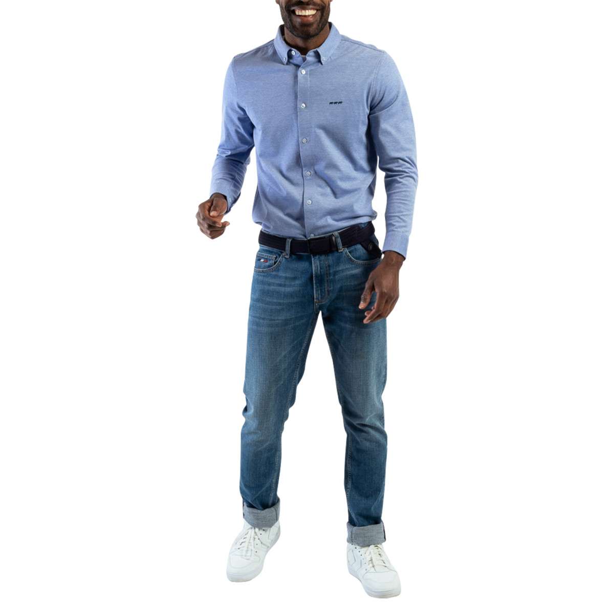 Chemise maille piquée bleu ciel, MISE AU GREEN