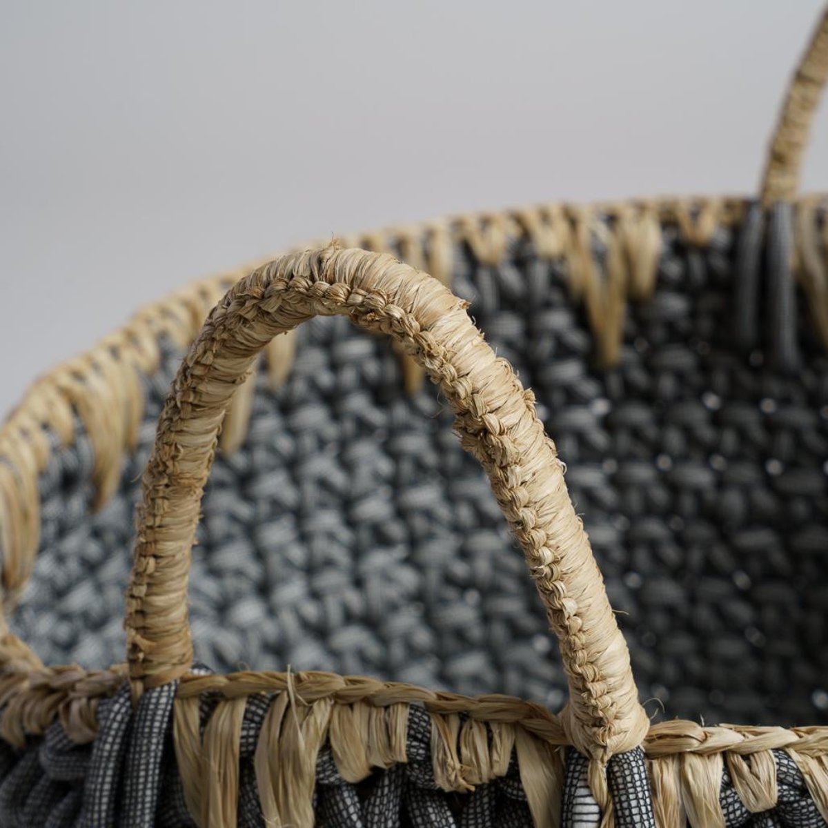 Grand panier en corde bleu XL EIKA gris, WANDA COLLECTION