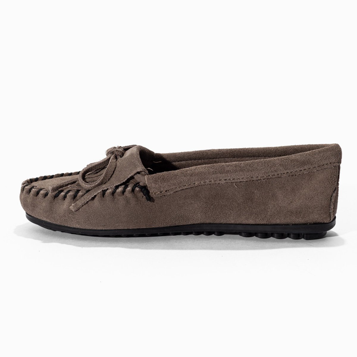Mocassins en cuir Kilty hardsole gris, MINNETONKA
