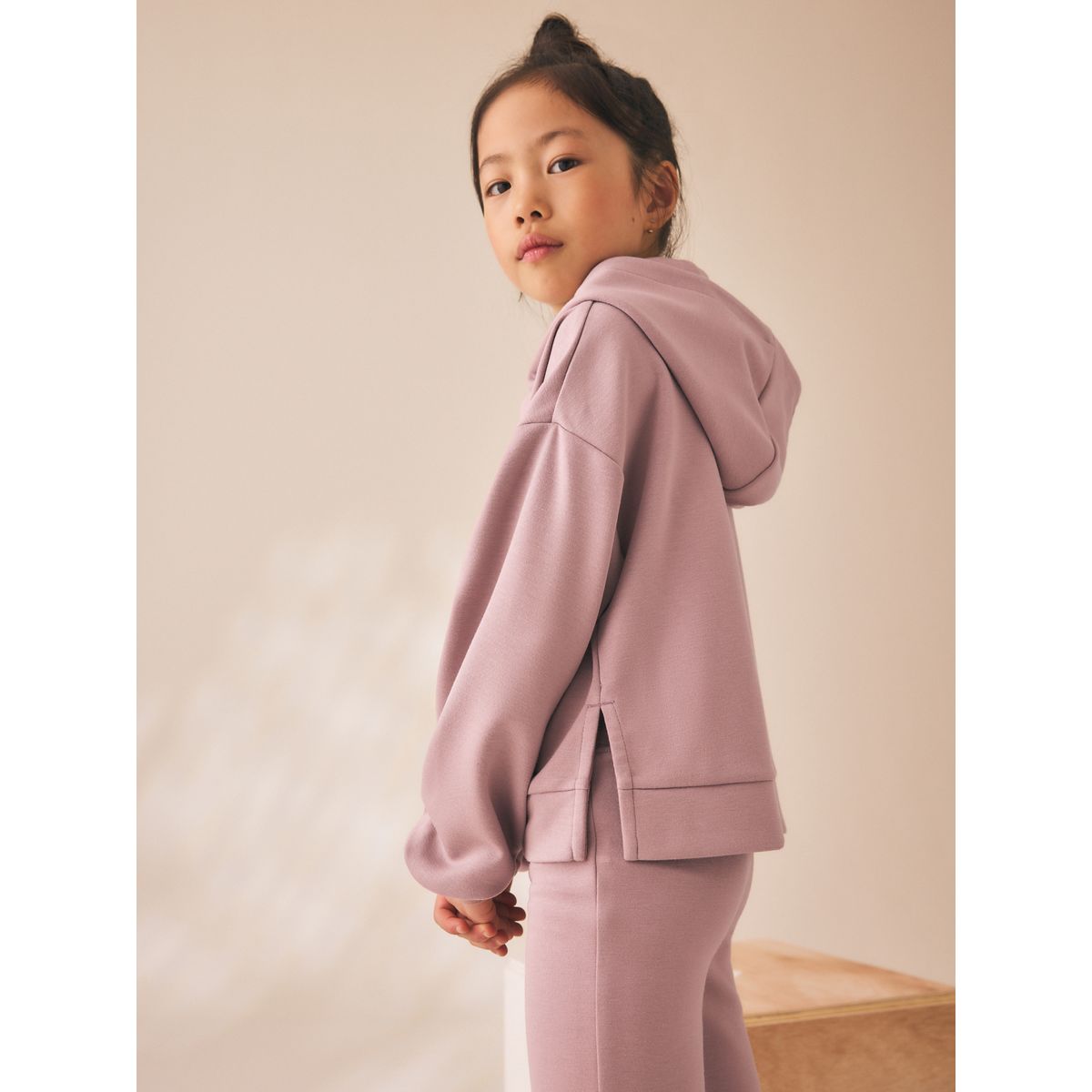 Ensemble sweat à capuche et pantalon évasé rose foncé, NEXT