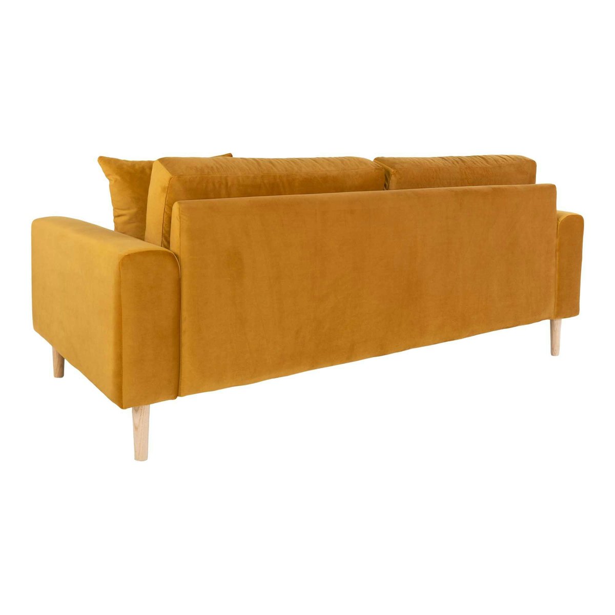 Canapé droit moderne en tissu AMSTERDAM moutarde - 2,5 places, PIER IMPORT