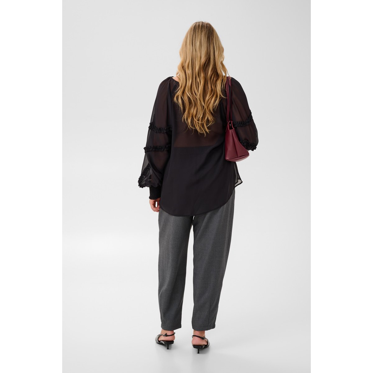 Blouse à manches longues noir black, KAFFE CURVE