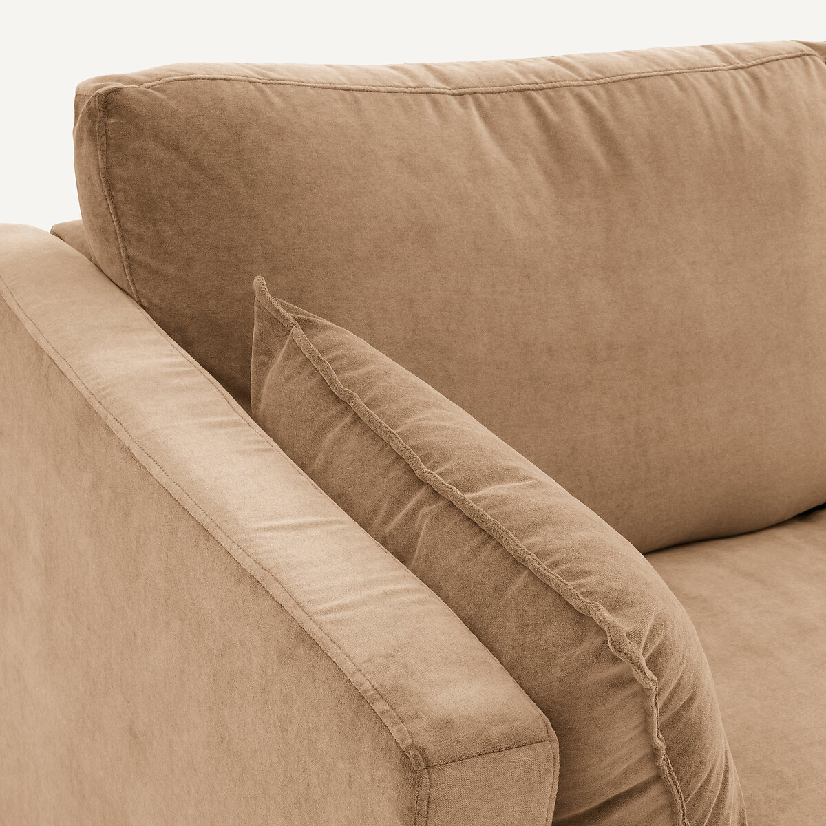 Canapé 3 places, convertible, velours stonewashed, NEO KINKAJOU ficelle, AM.PM