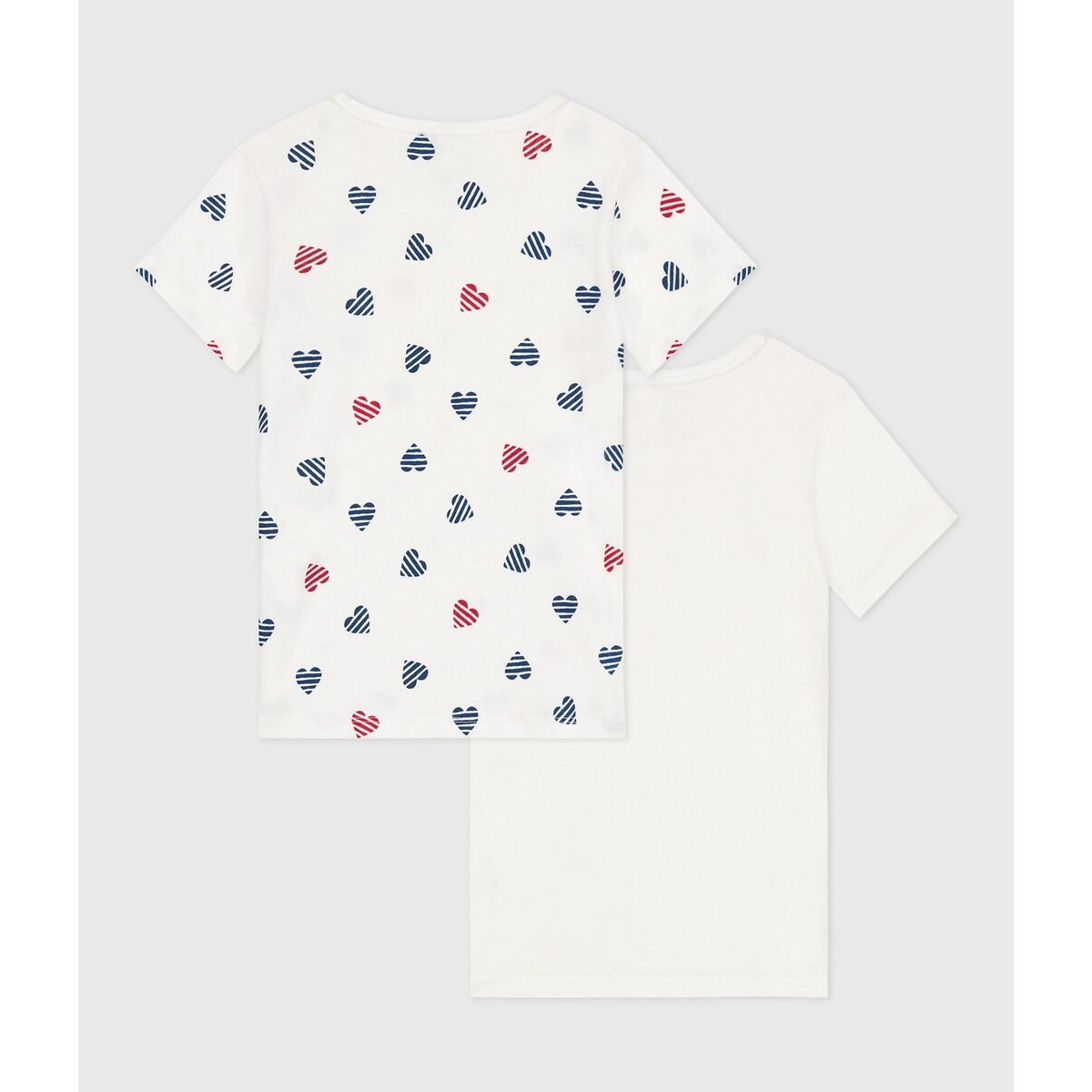 Pack of 2 Vest Tops 3-12 Years heart print, PETIT BATEAU