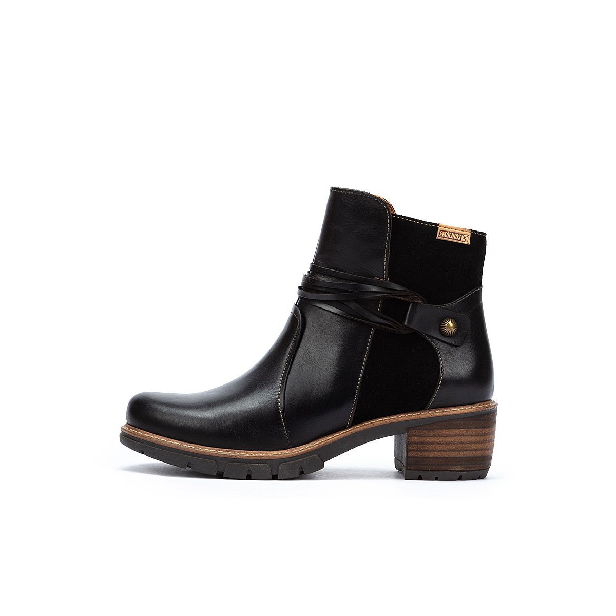 Bottines à talon cuir San Sebastia black, PIKOLINOS