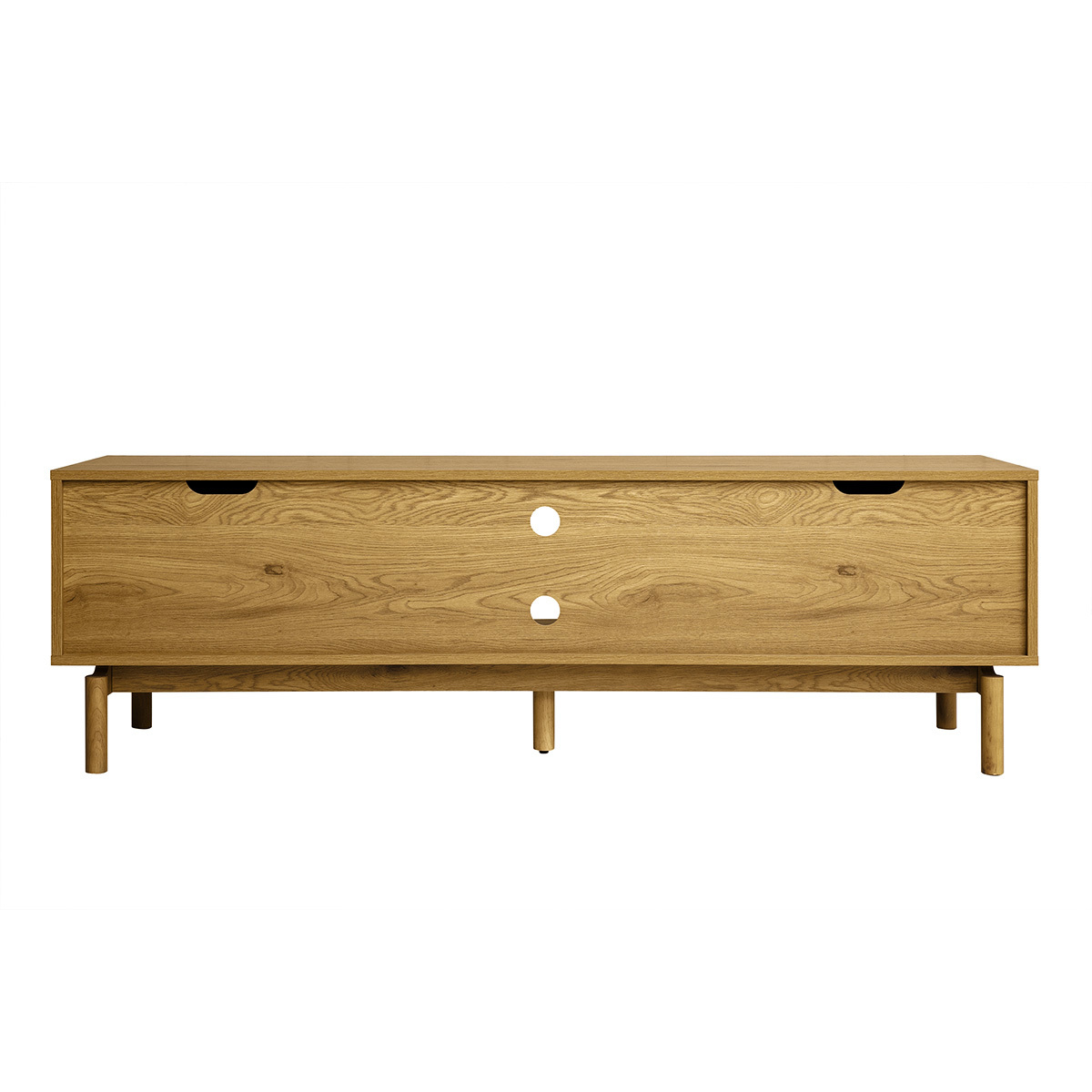 Meuble TV finition bois chêne L160 cm YSEULT chêne clair, MILIBOO