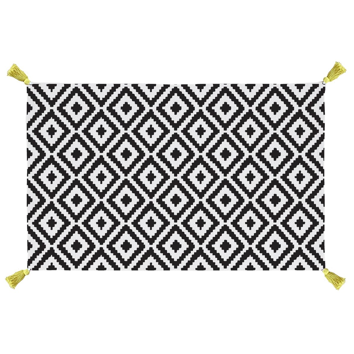 Tapis de bain confortable blanc, noir, GELCO
