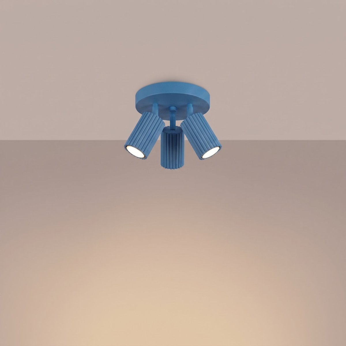 Plafonnier Aluminium Bleu GU10 3 KARBON bleu, EDEN