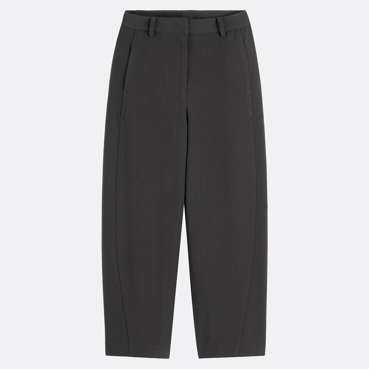 7/8e broek met wijde pijpen in polyviscose antraciet grijs, LA REDOUTE COLLECTIONS