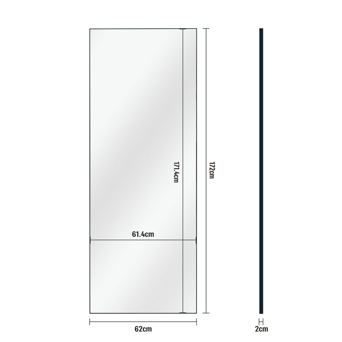 Miroir rectangulaire, DESIGN XL noir, INSPIRE