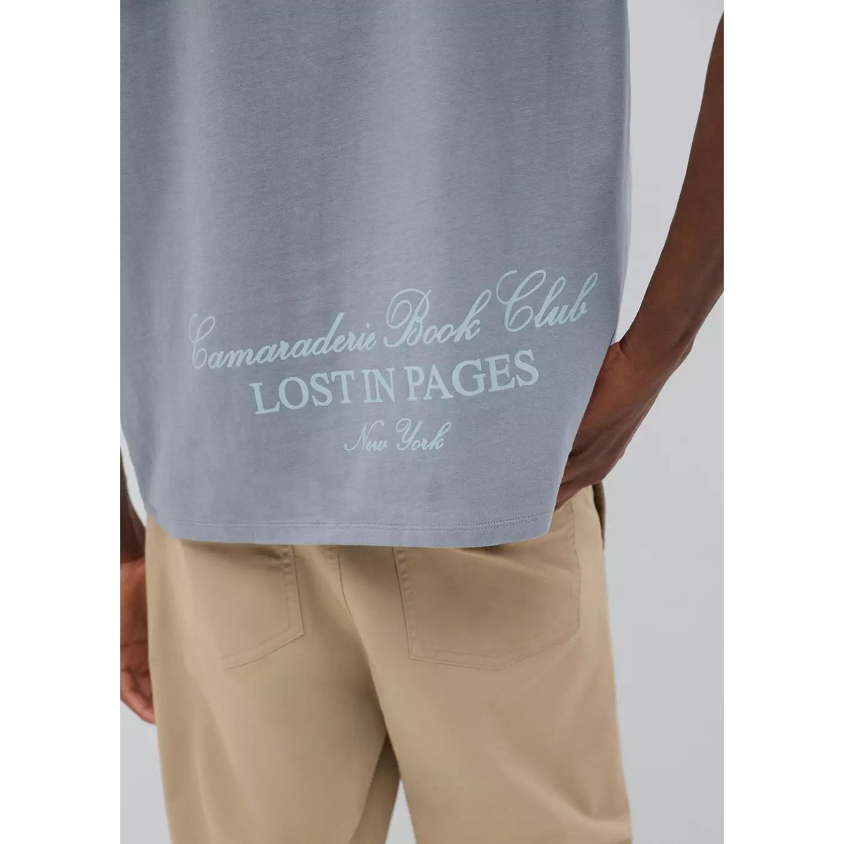 T-shirt en coton imprimé bleu, MANGO TEEN
