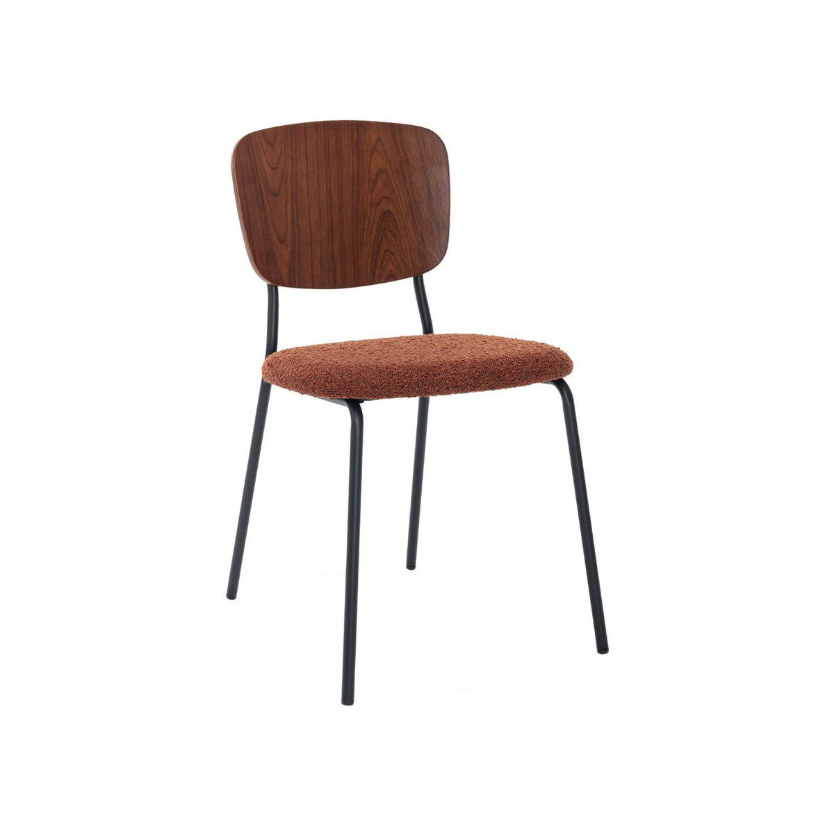 Chaise bouclette texturée (lot de 2) EMY terracotta, SWEEEK