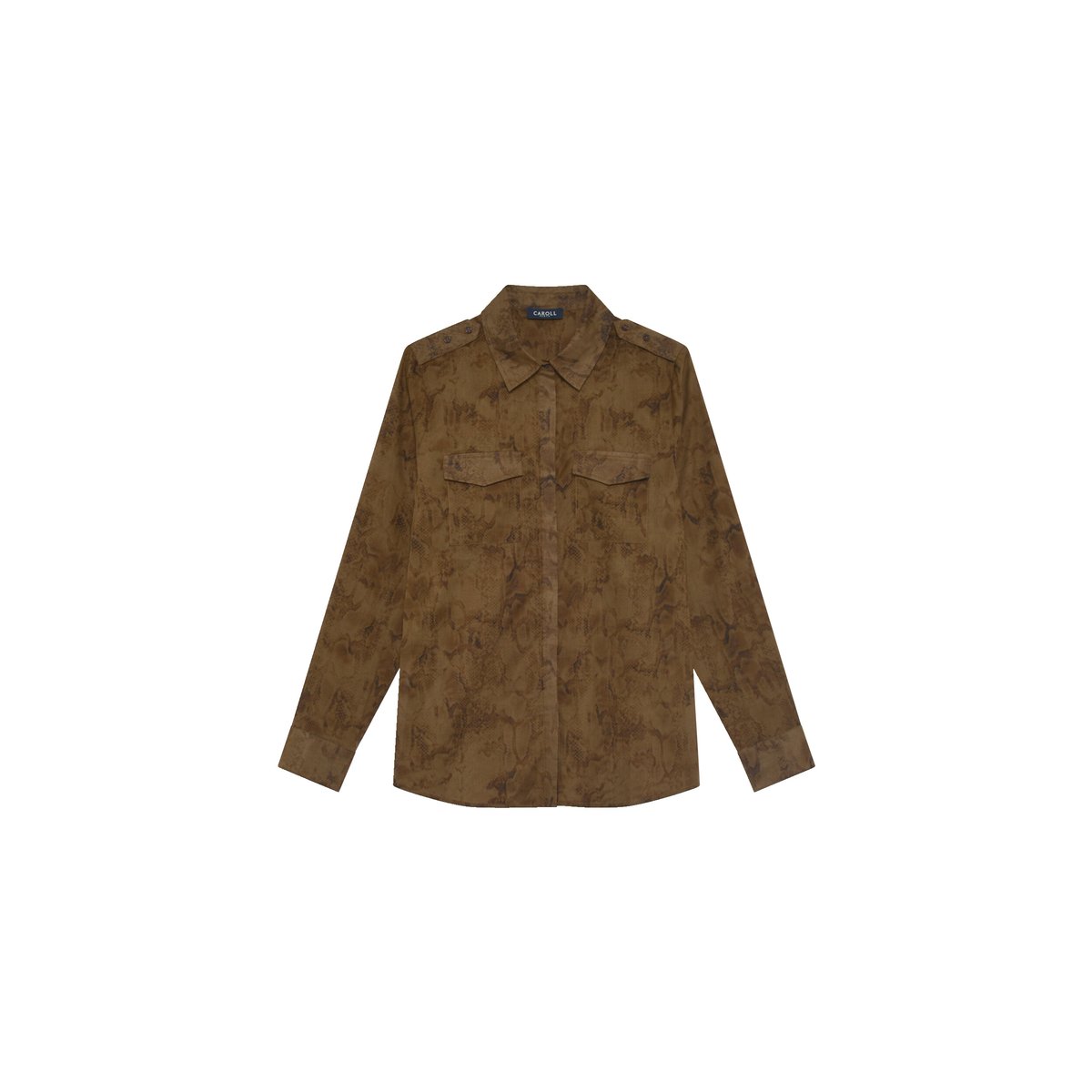 Chemise droite col CALYOPE marron, CAROLL