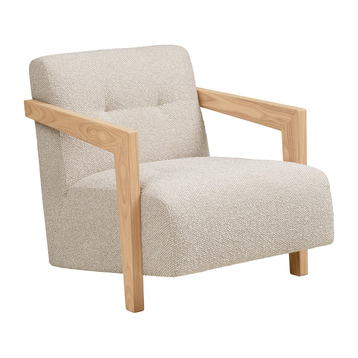 Fauteuil en tissu texturé avec accoudoirs, LOLA beige, BEST MOBILIER