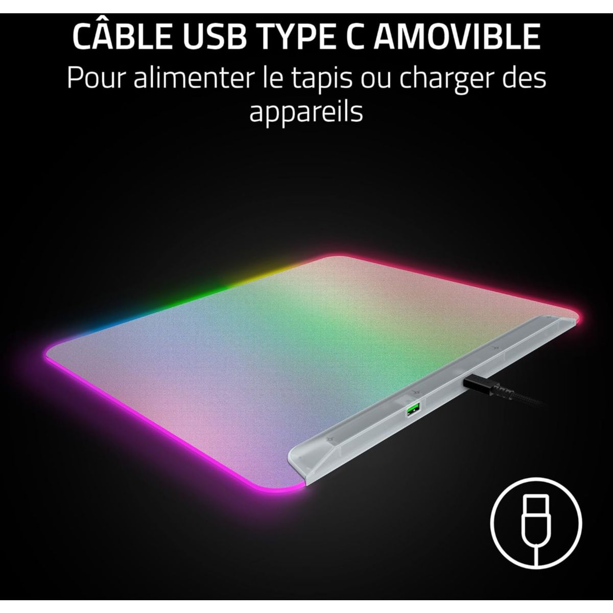 Tapis de souris FIREFLY V2 PRO PHANTOM WHITE ED couleur unique, RAZER