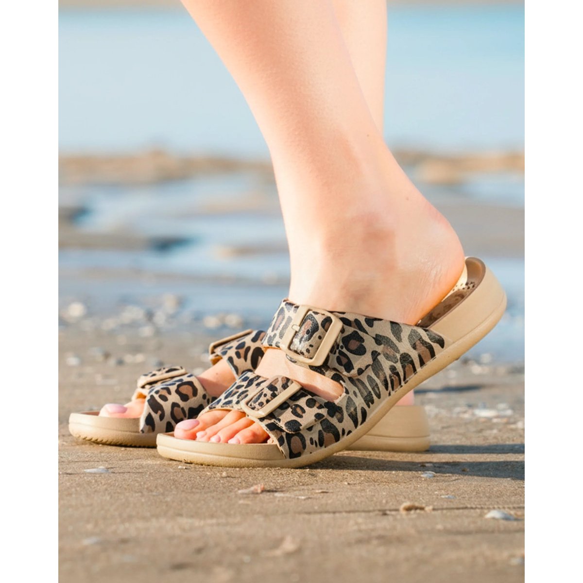 Sandales semelle extra-flex, légère, patch talon ultra confort multicolor, ISOTONER