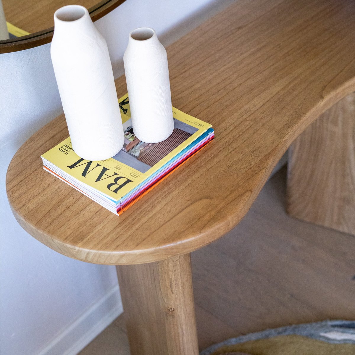 Console en bois massif de mindi - BRANDAN marron clair, MAISON PAVANE