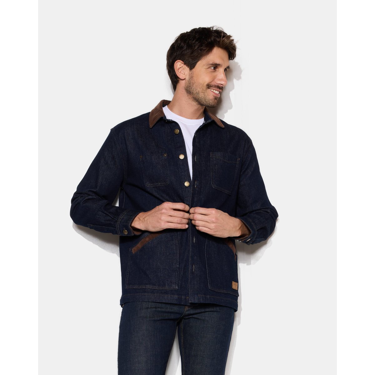 Chemise en coton DEREK bleu marine, CHEVIGNON