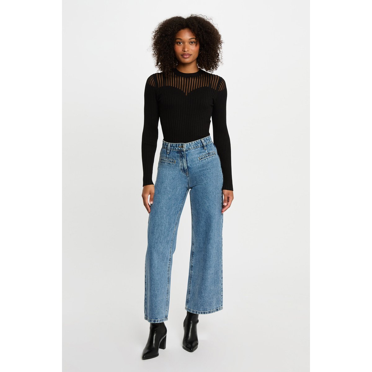 Pull manches longues noir, MORGAN