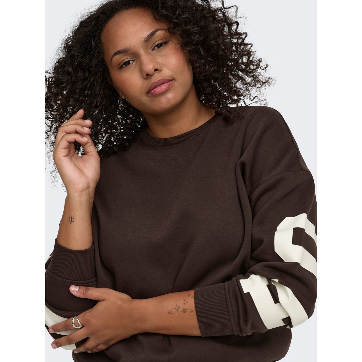 Sweat-Shirt marron - coffee bean 1, ONLY CARMAKOMA