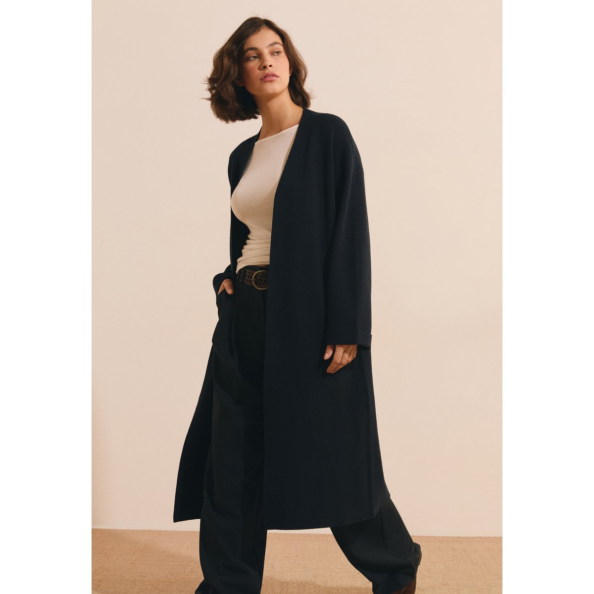 ETAM PULL SAID MANTEAU - LONG encre, ETAM