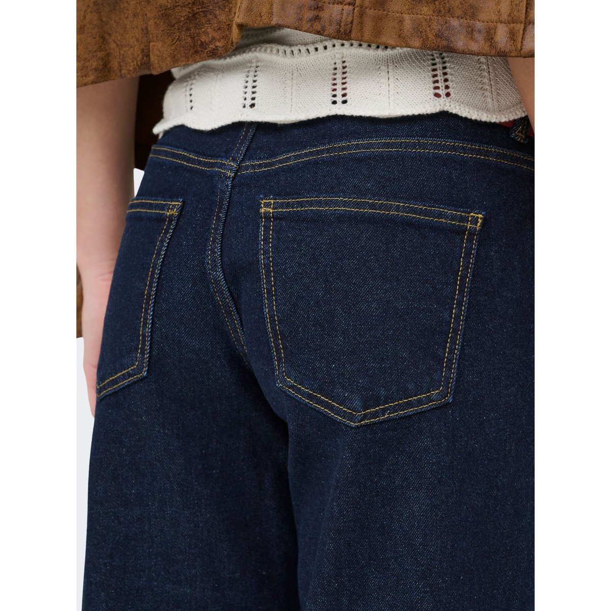 Jean À Jambe Large dark blue denim, ONLY