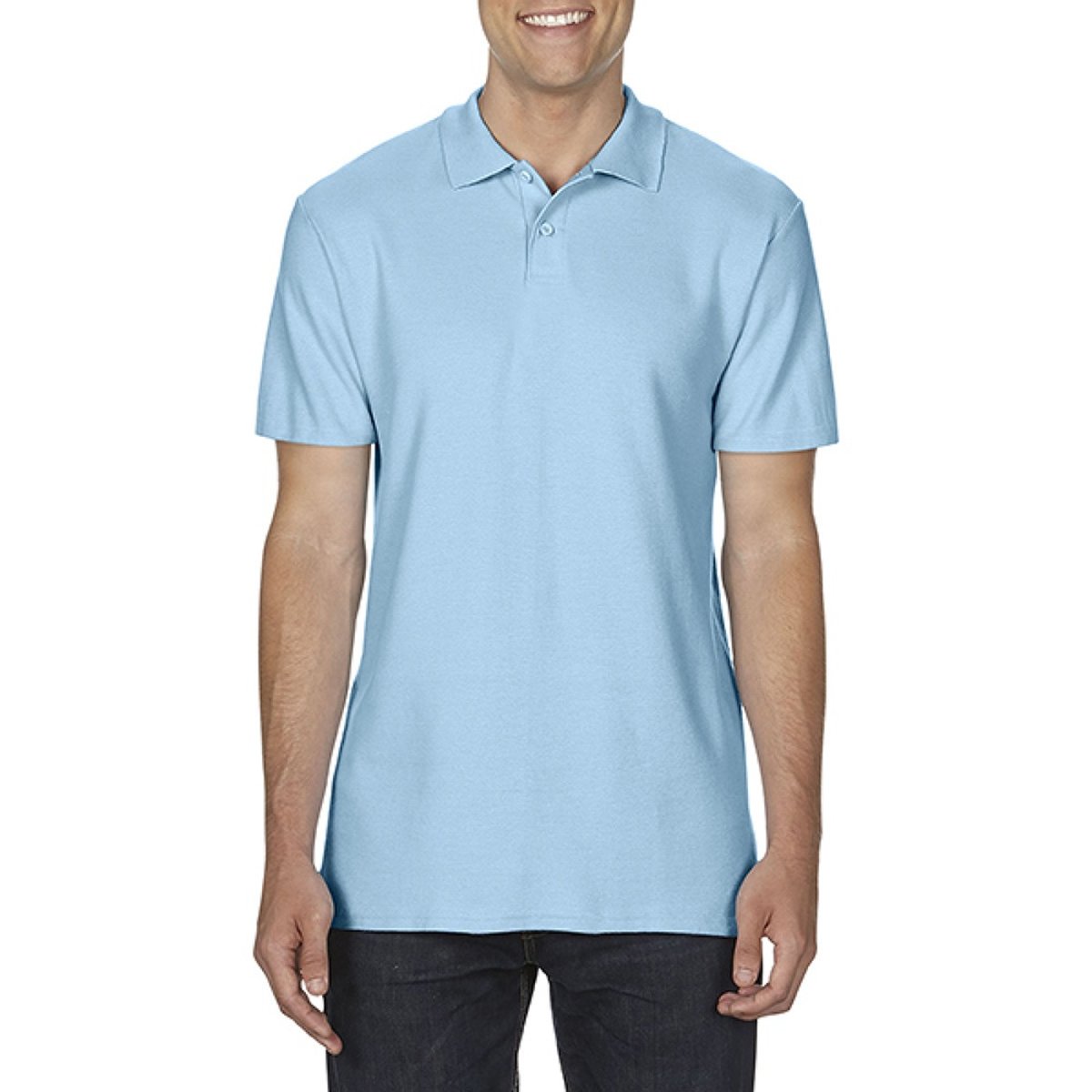 Polo Softstyle bleu clair, GILDAN