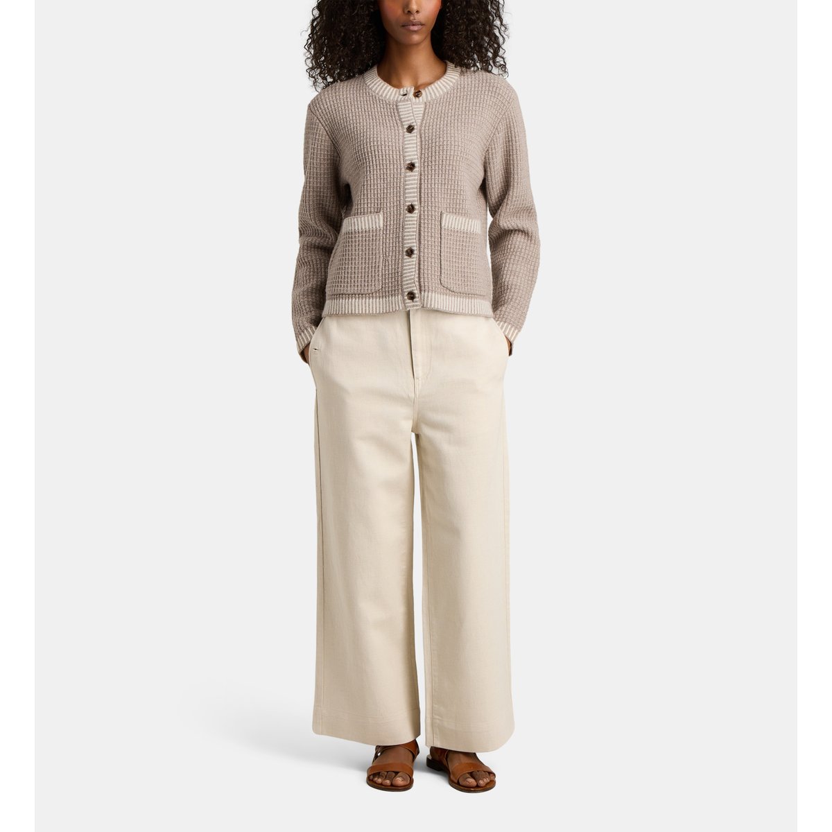 Gilet neville en laine taupe, JODHPUR
