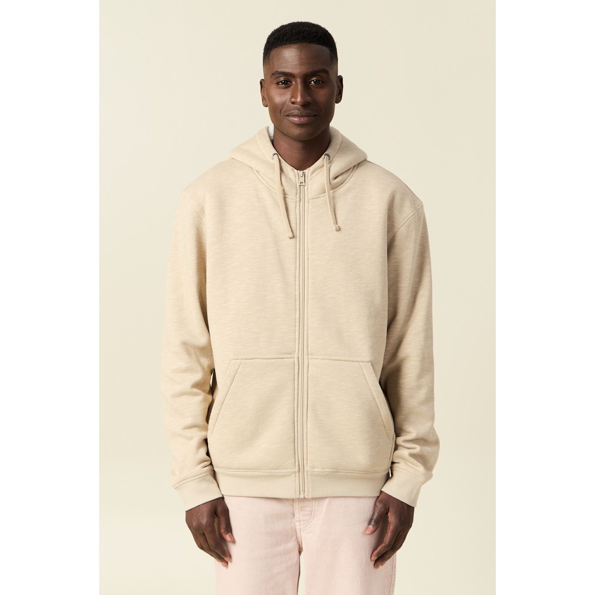 Sweat manches longues zippé beige, BONOBO