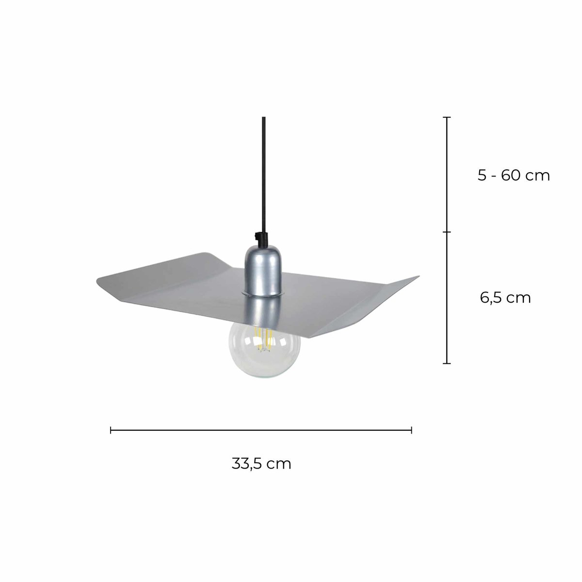 Suspension en métal, BRIEC argent, C-CREATION
