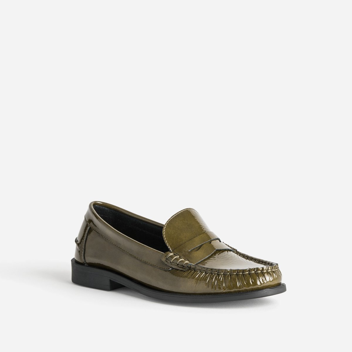 Mocassin en cuir GASTONNE vert olive, ERAM