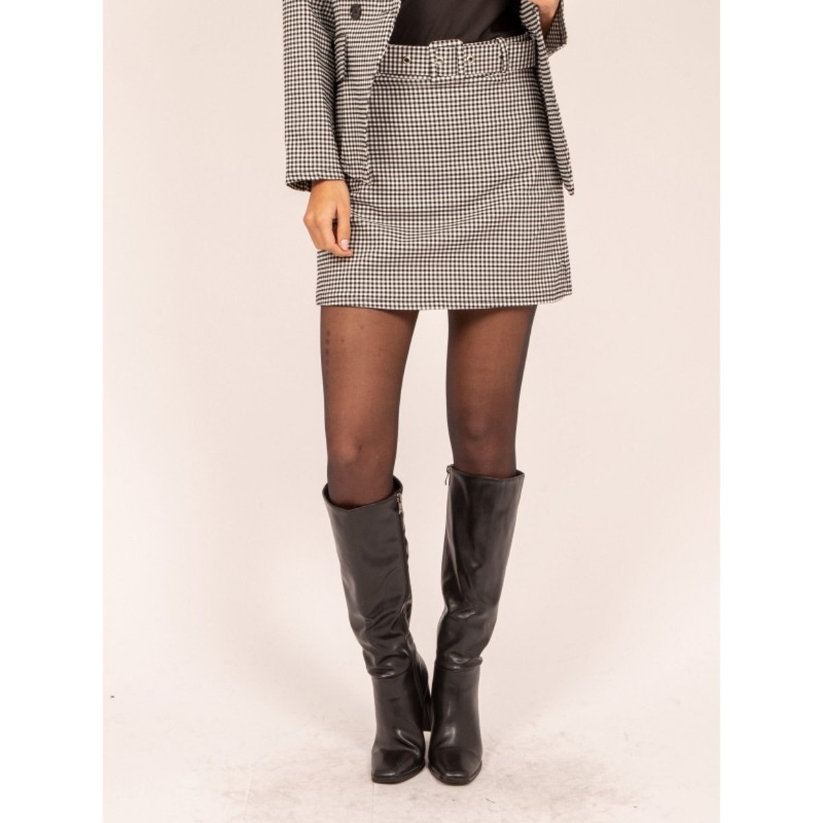 Jupe Short Courte Motifs Xigul noir, DONA LISA