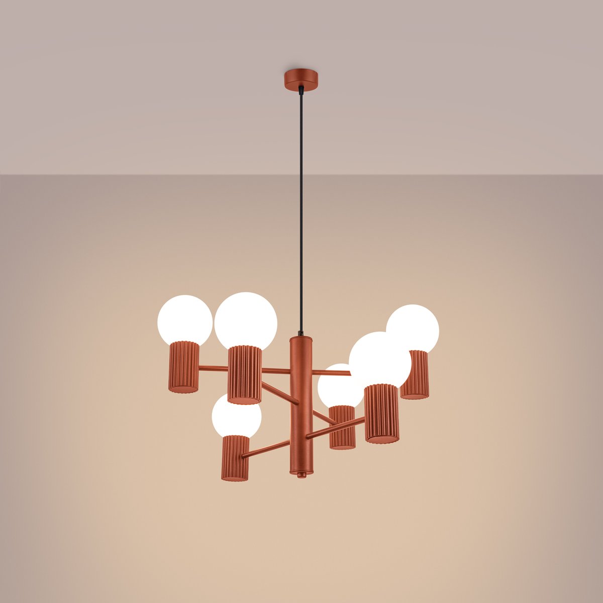 Lustre Aluminium Ocre Rouge G9 6 Halo rouge, EDEN
