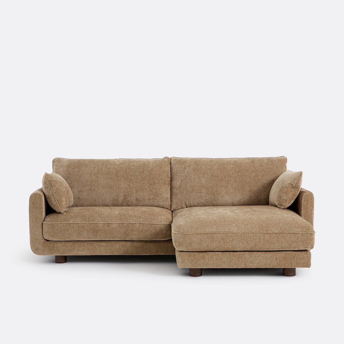 Canapé d'angle réversible, 3 places, en chenille épaisse, EMILIO beige doré, LA REDOUTE INTERIEURS