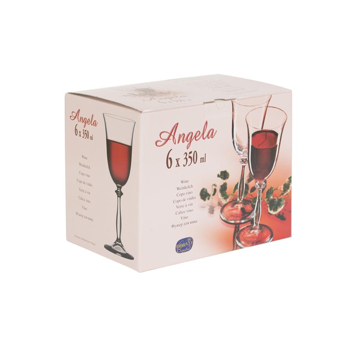 Boîte de 6 verres à pied Angela filet or 35 cl transparent / cristal, TABLE PASSION