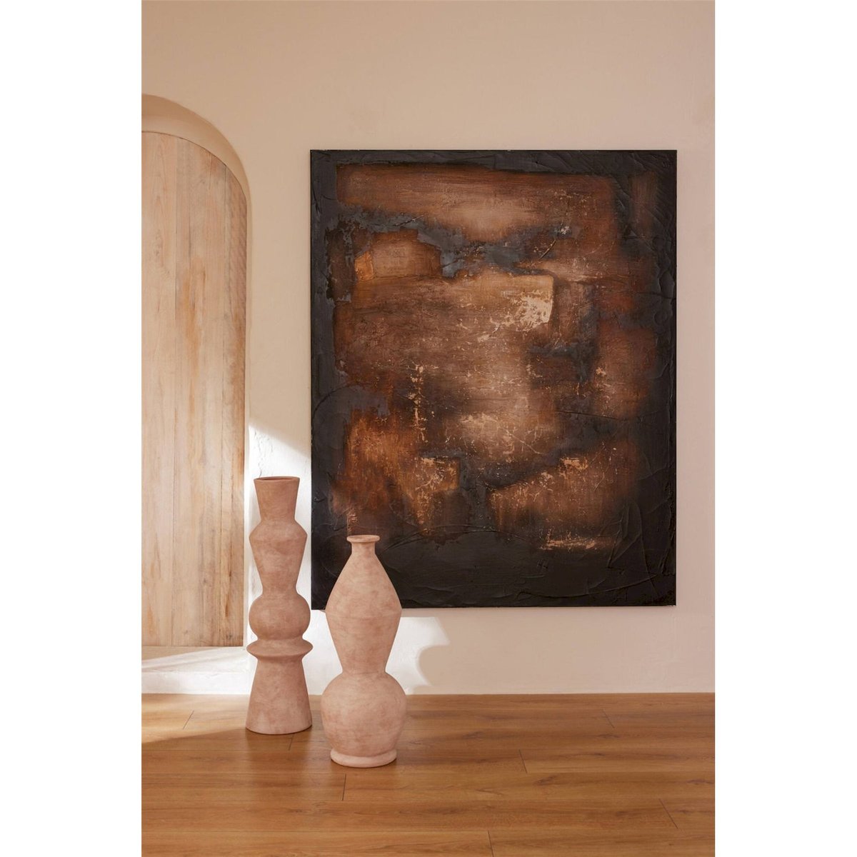Vase boris en poterie sculptural beige clair, RECOLLECTION