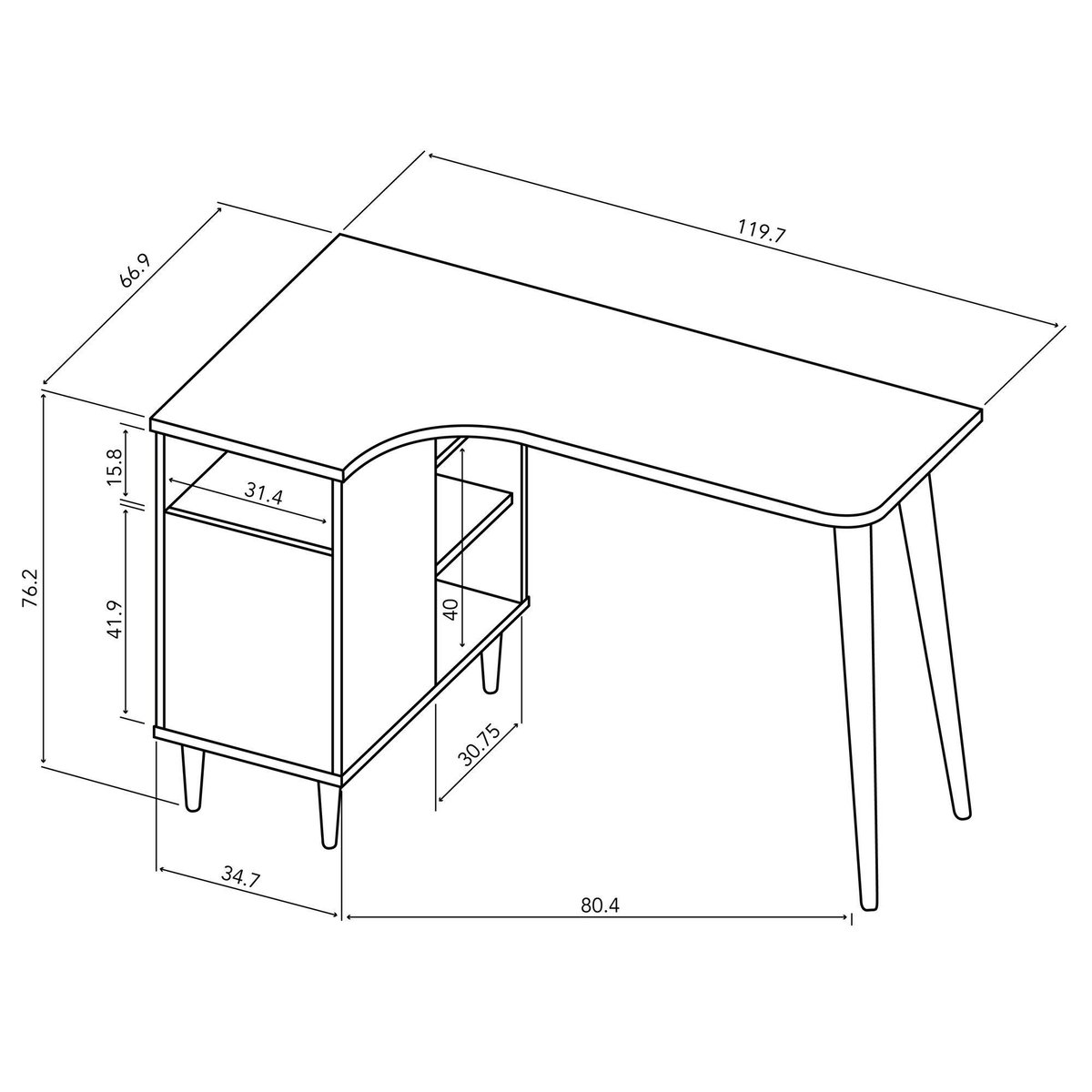 Bureau - NOOK chêne/blanc, CAMIF