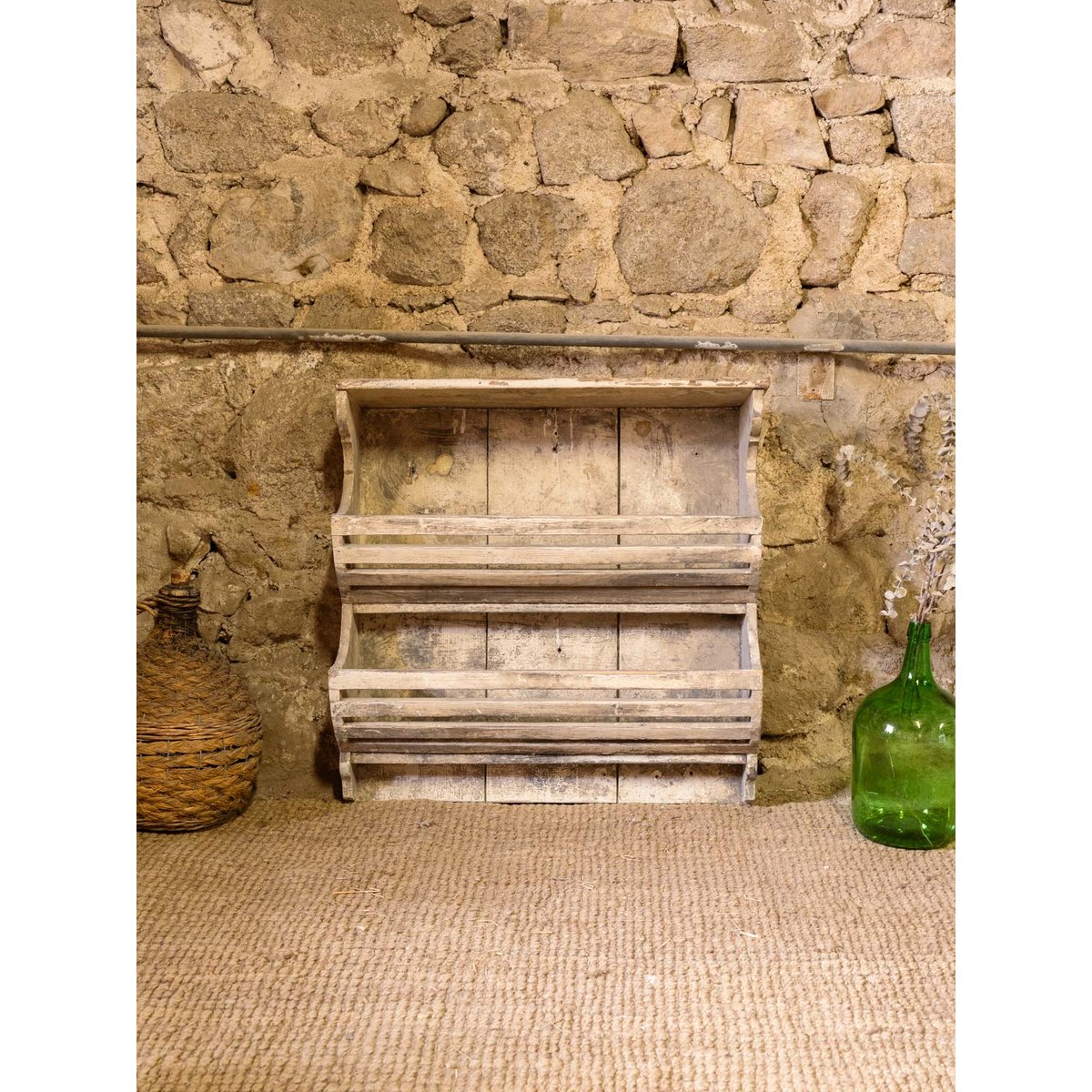 Étagère murale en bois Gaëlle N°1561 - Bon état gris, DEBONGOUT
