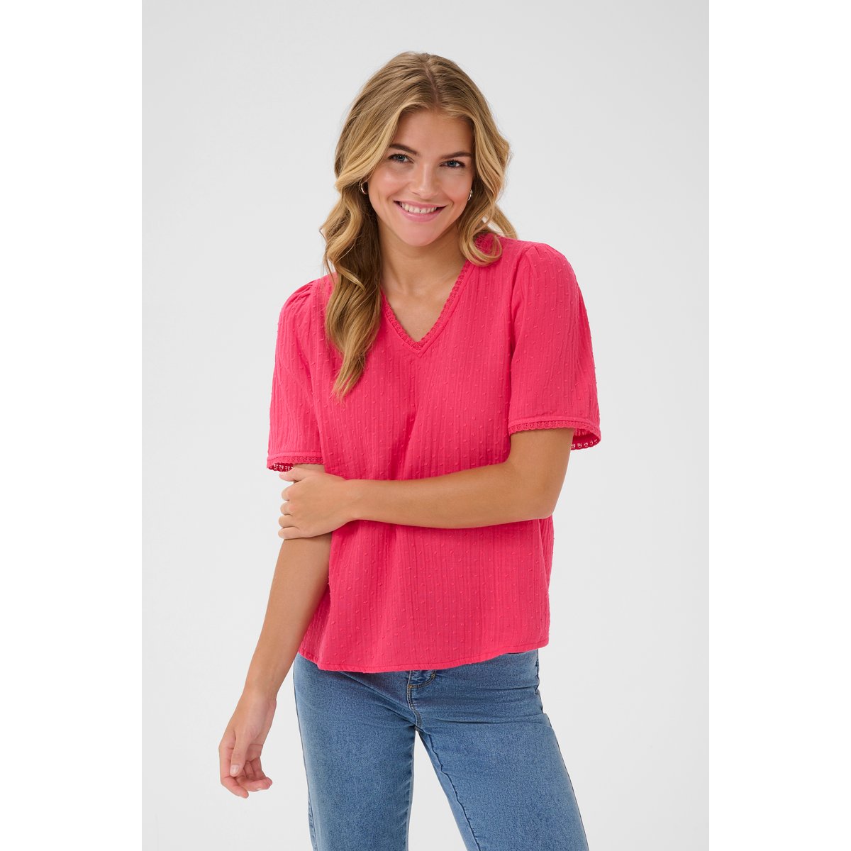 Blouse à manches courtes rose raspberry, KAFFE
