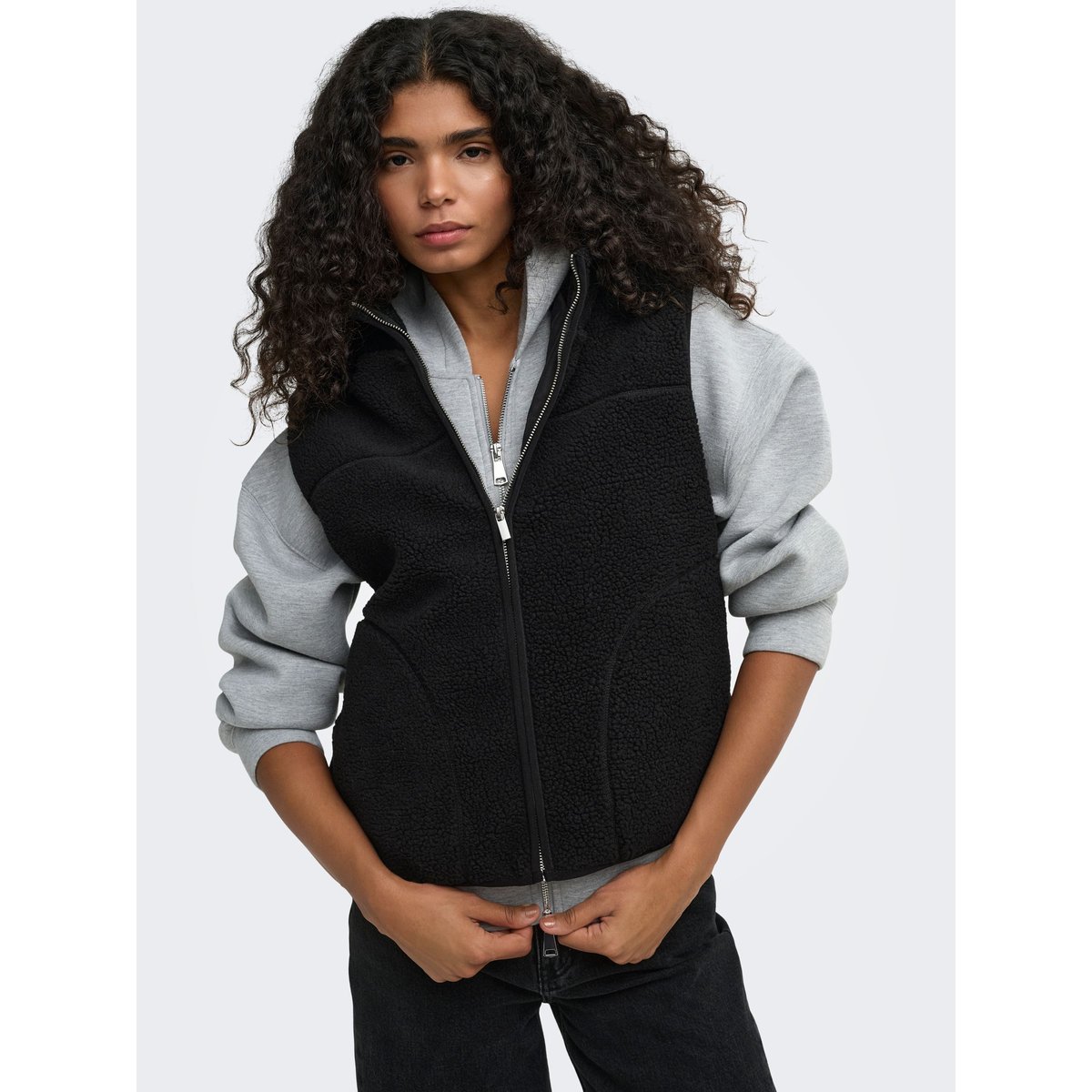 Manteau En Peluche black 1, ONLY
