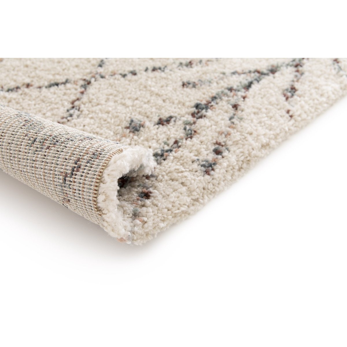 Tapis shaggy épais et confortable TIZI beige sable, AFK LIVING