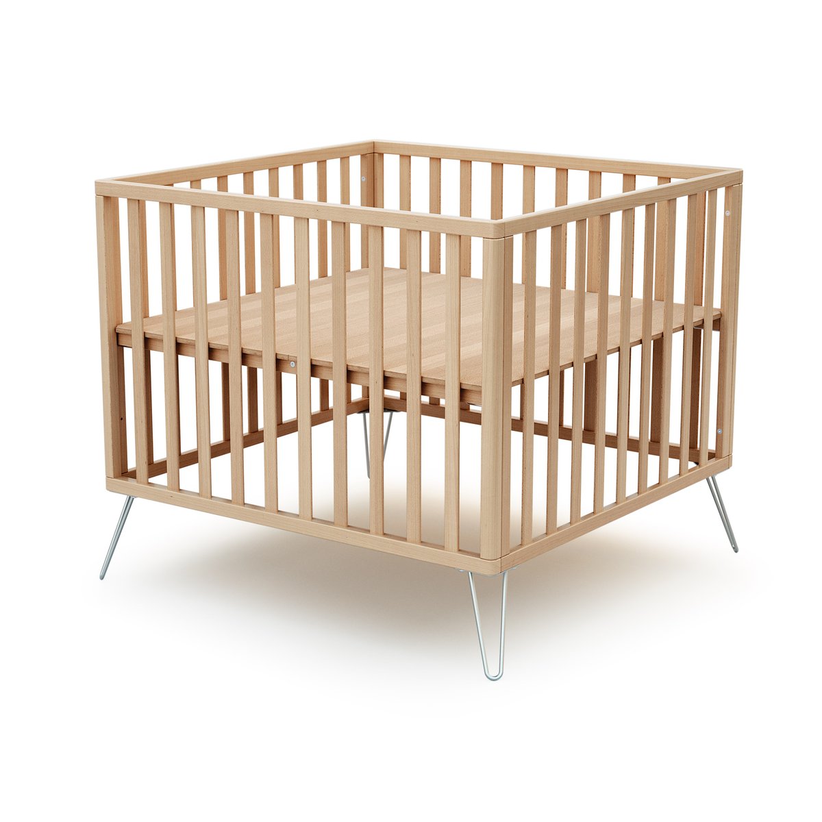 Parc bébé en bois ONLY hêtre et terracotta, JURABABY