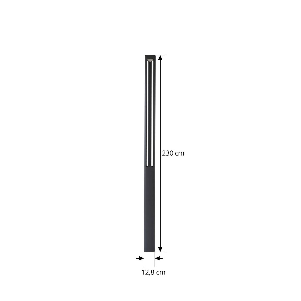 Lampadaire extérieur en aluminium moderneLED anthracite, LUCANDE