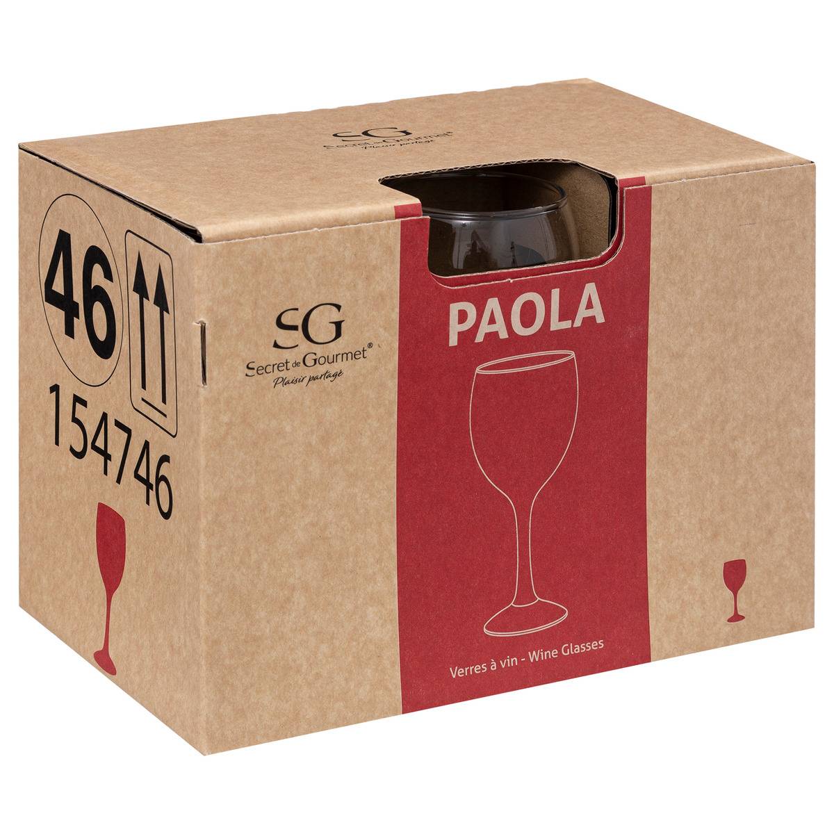 Lot de 6 verres à eau en verre PAOLA transparent, SECRET DE GOURMET
